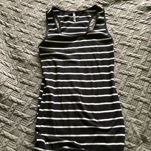 White and black racer back dress